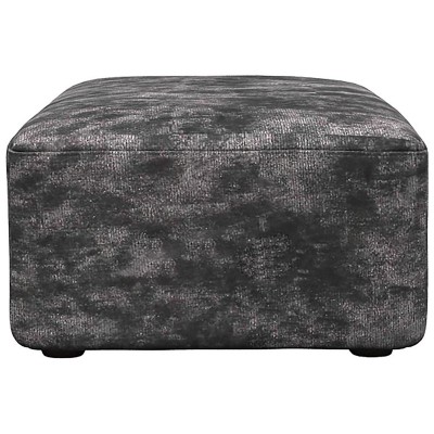 Florentine Shimmer Fabric Footstool - Grey
