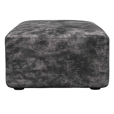Florentine Shimmer Fabric Footstool - Grey