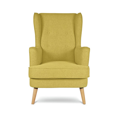 Habitat Callie Self Assembly Fabric Wingback Armchair-Yellow