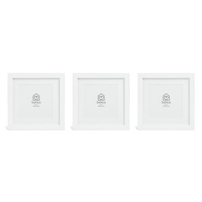 Habitat 3 Pack White Wooden Picture Frames - 4x4"