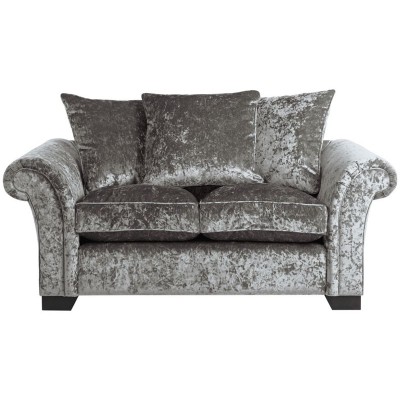 HOME Glitz 2 Seater Fabric Sofa - Silver