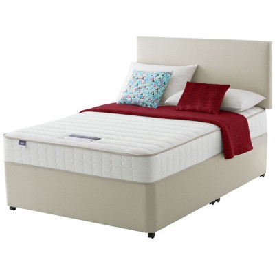 Silentnight Hatfield Small Double Memory Divan Bed - Sand