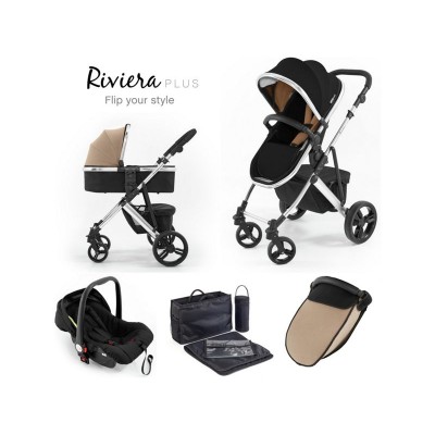 RIVIERA CHROME TRAV SYS BLACK TAUPE