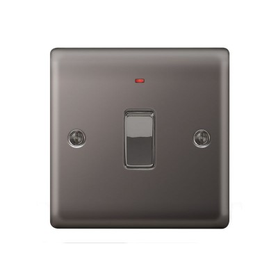 Masterplug Double Pole LED Light Switch - Black Nickel