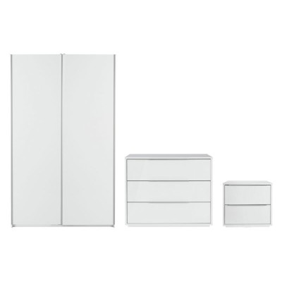 Hygena Bergen 3 Piece Small Wardrobe Package - White Gloss