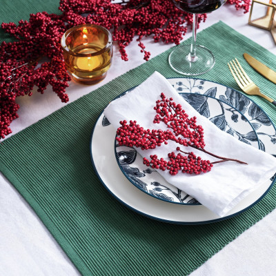 HABITAT GREEN RIBBED 4PK PLACEMATS