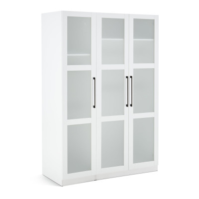 Habitat Hamburg Triple Glass Wardrobe -White