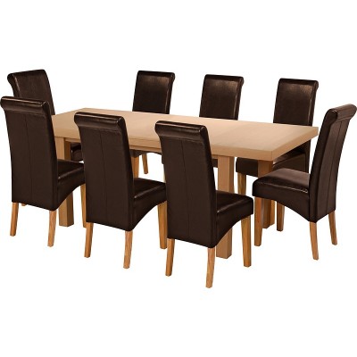 Collection Wickham Extendable Table & 8 Chairs - Choc