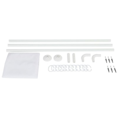 Croydex Modular Aluminium Shower Curtain & Rail Set - White