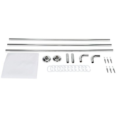 Croydex Modular Aluminium Shower Curtain & Rail Set - Chrome