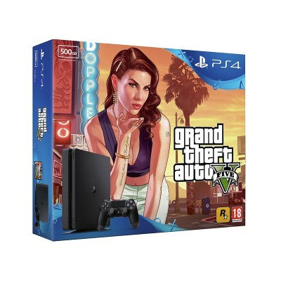 PS4 Slim 500GB GTA V Console Bundle