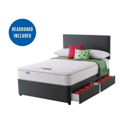 Silentnight Middleton Double 4 Drawer Divan Bed - Charcoal