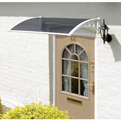 Greenhurst 1.2m Tinted Door Canopy - White