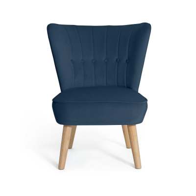 Habitat Alexis Velvet Cocktail Chair - Navy