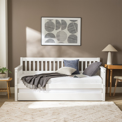 Argos Home Aspley Trundle Day Bed with 2 Mattresses - White