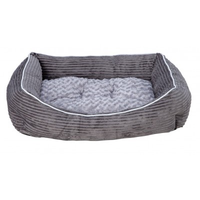 Grey Cord Square Pet Bed - Medium
