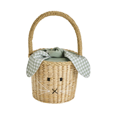 Bunny Wicker  & Fabric Basket