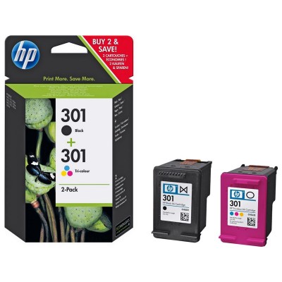 HP 301 BLACK COLOUR CARTRIDGE VALUE PACK