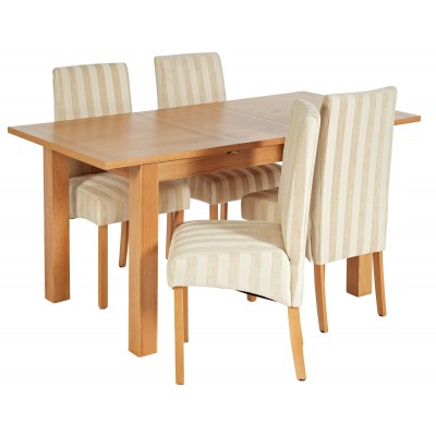 Collection Swanbourne Ext Table & 4 Chairs - Cream Stripes