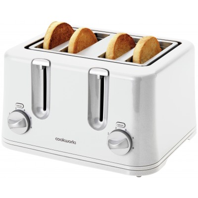 COOKWORKS 4SL TOASTER WHT