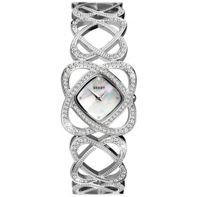 SEKSY L STONE SET HEARTS BRACELET WATCH