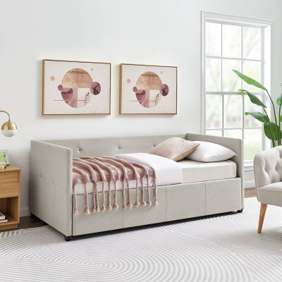 Argos Home Tamara Trundle Day Bed with 2 Mattresses- Natural