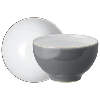Denby Elements Set of 4 Stoneware Nibble Bowls - Fossil Grey
