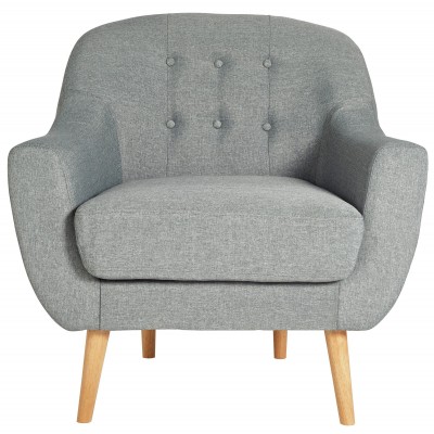 Hygena Lexie Fabric Chair - Light Grey