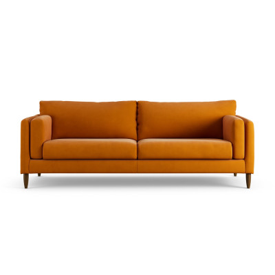 Habitat Newington Fabric 4 Seater Sofa - Orange - Dark  Leg