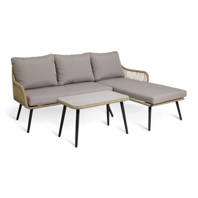 Habitat Malta 3 Seater Rattan Effect Garden Sofa Set