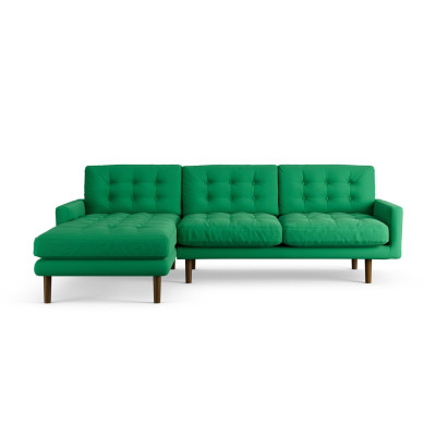 Habitat Fenner Left Hand Corner Sofa -Emerald Green-Dark Leg
