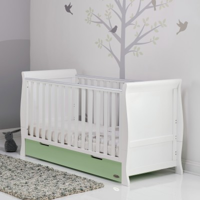 Obaby Stamford Cot Bed - White with Pistachio