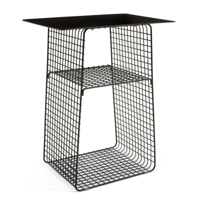 Habitat Cal Metal Bedside Table - Black