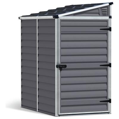 Palram Canopia Plastic Grey Pent Garden Storage Shed 4 x 6ft