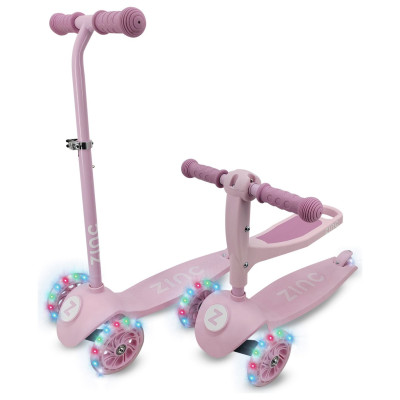 Zinc My First 3-in-1 Kids Light Up 3 Wheel Scooter - Pink