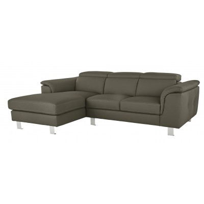 Argos Home Boutique Left Corner Faux Leather Sofa - Grey