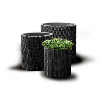 SET 3 CYLINDER PLANTERS SM MED LRG ANTRA
