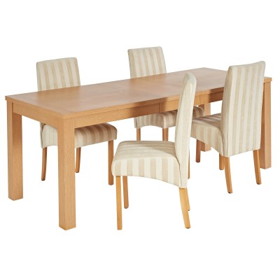 Collection Linwood Ext Table & 4 Skirted Chairs - Cream Stpe