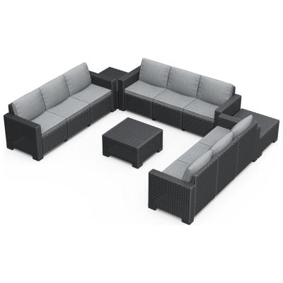 Keter California 9 Seater Garden Corner Sofa Set - Grey