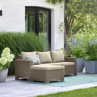 Keter California 3 Seater Garden Corner Sofa Set-Cappuccino