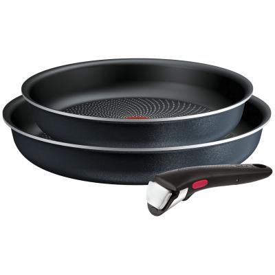 Tefal So Light 3 Piece Aluminium Frying Pan Set - Black