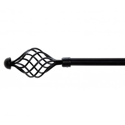 Argos Home Black Extendable Curtain Pole - 120cm - 210cm