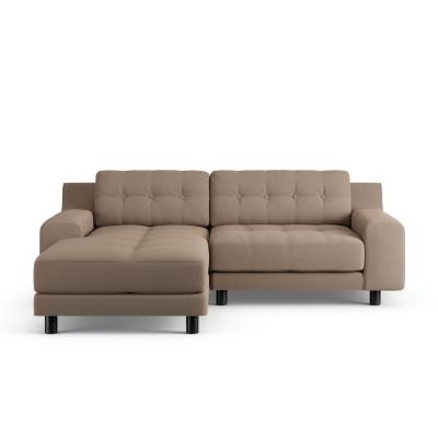 Habitat Hendricks Left Hand Corner Sofa - Biscuit -Black Leg