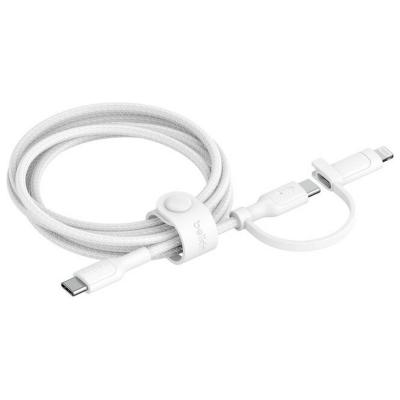 Belkin 2-in-1 Cable with USB-C & Lightning Connector - White