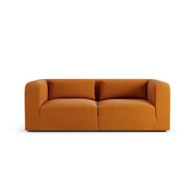 Habitat Lars Fabric 3 Seater Sofa - Orange - Ash Leg