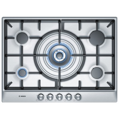 Bosch PCQ715B90E 70cm Gas Hob - Stainless Steel