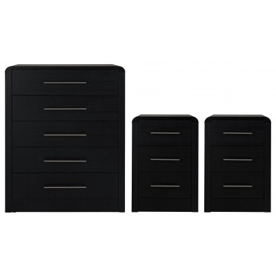 Heart of House Elford 2 Bedsides & 5 Drawer Package - Black