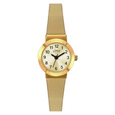 Limit Ladies' Gold Plated Mesh Bracelet Watch