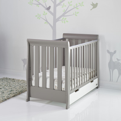 STAMFORD RETRO COT BEDTAUPE GREY WHITE