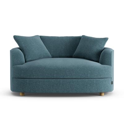 Habitat Sacha Fabric Cuddle Chair - Blue - Ash Leg